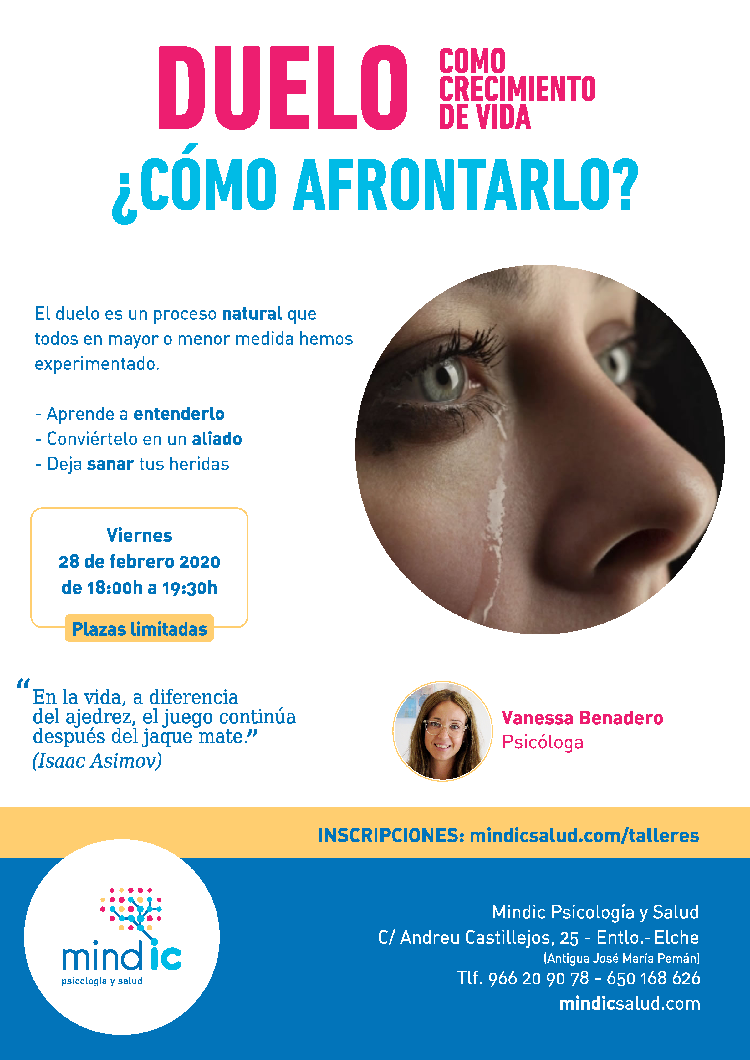 Duelo como crecimiento de vida. ¿Cómo afrontarlo? Taller gratuito en