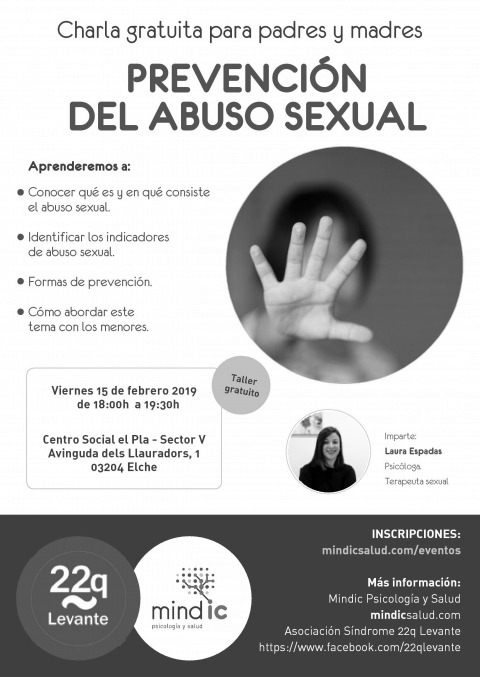 Cartel taller prevención abuso sexual