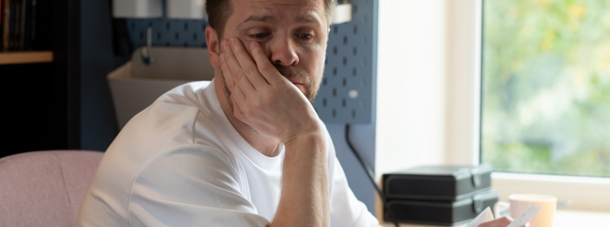 Hombre desgastado emocionalmente