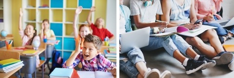 Niños trabajando en la escuela